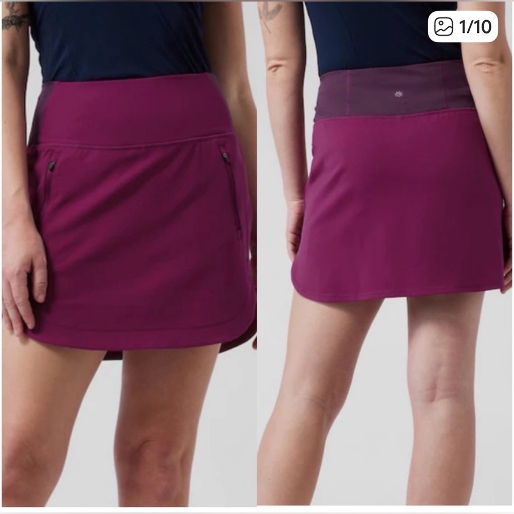 Athleta Women’s Magenta Athletic Skort with Zipper Pockets - Picture 2 of 13